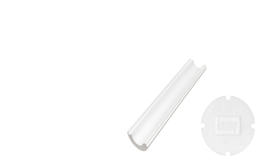 Комплектующие KNAUF Therm - заглушки для подрозетника, скорлупы для теплоизоляции труб из пенополистирола и клей для пенопласта